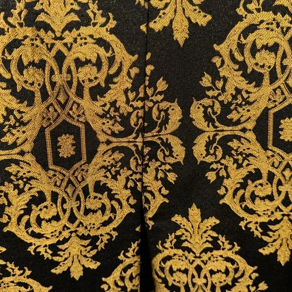 Carole Little Vintage Brocade Richly Decorative Black Gold Duster Coat Size 10 - Picture 12 of 12